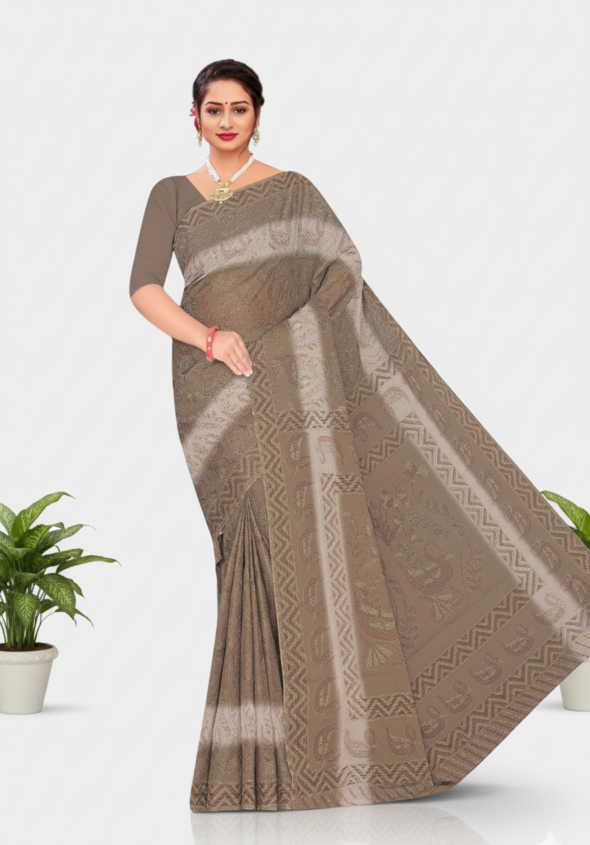 Kesariya 3 Cotton Printed Saree 731085