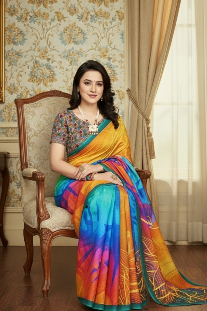 Jeevan Sathi Cotton Digital Printed Saree