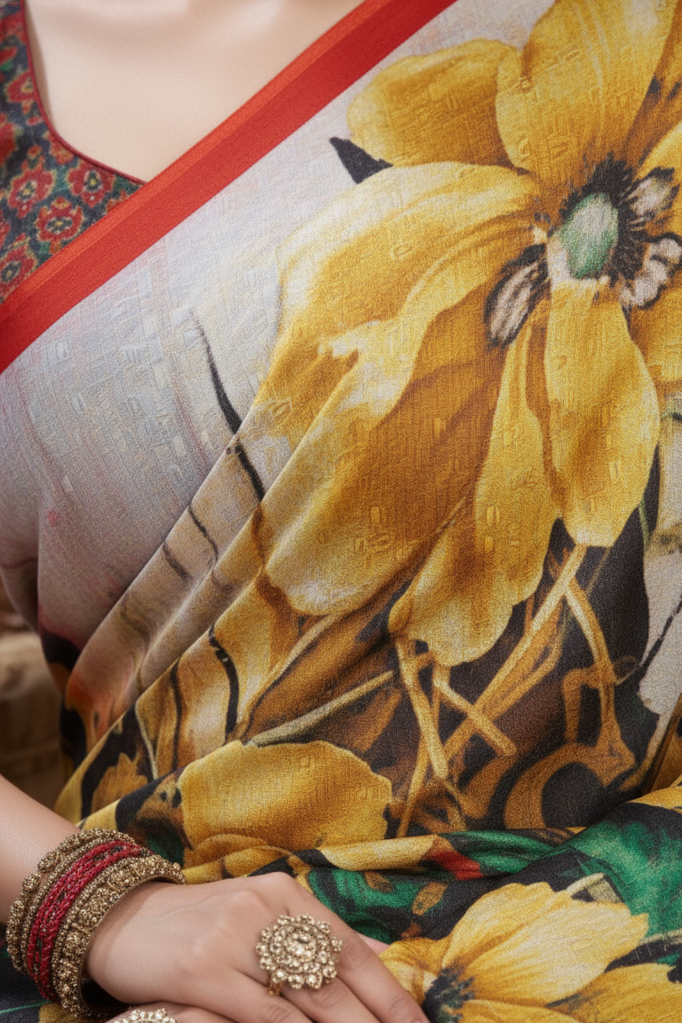 Ambarsariya Cotton Digital Printed Saree 4074