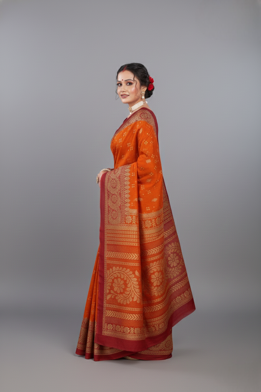 Gold Star Malai Cotton Printed Saree 2963