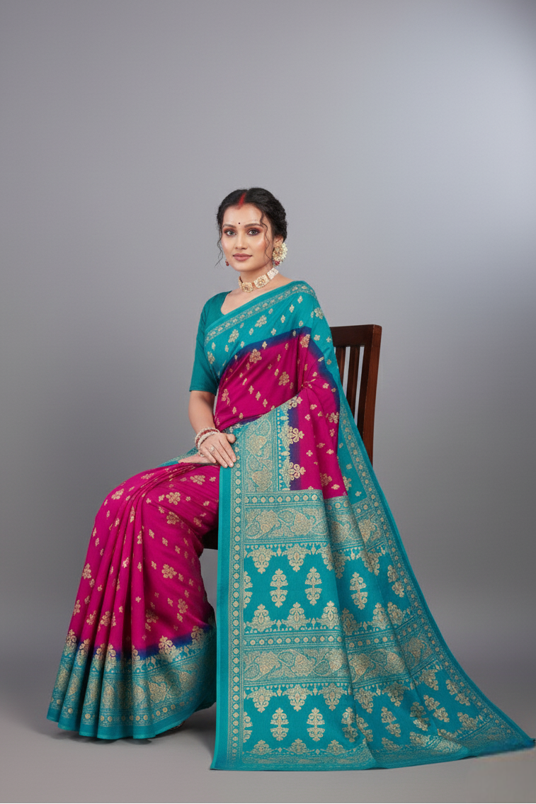 Gold Star Malai Cotton Printed Saree 2967