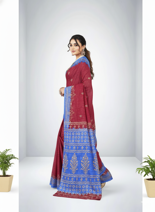 Prativa Batik Cotton Printed Saree Soft