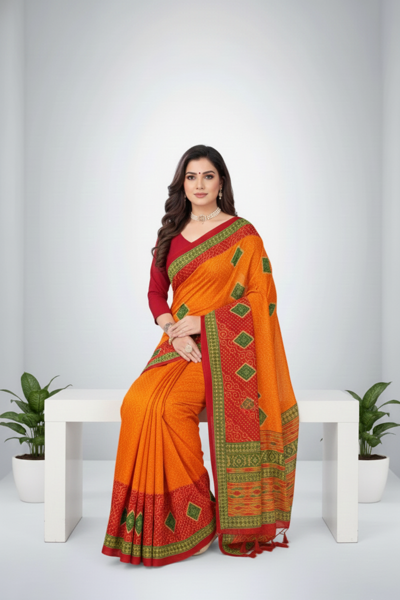 Janak Nandini Cotton Embroidery Saree 14100