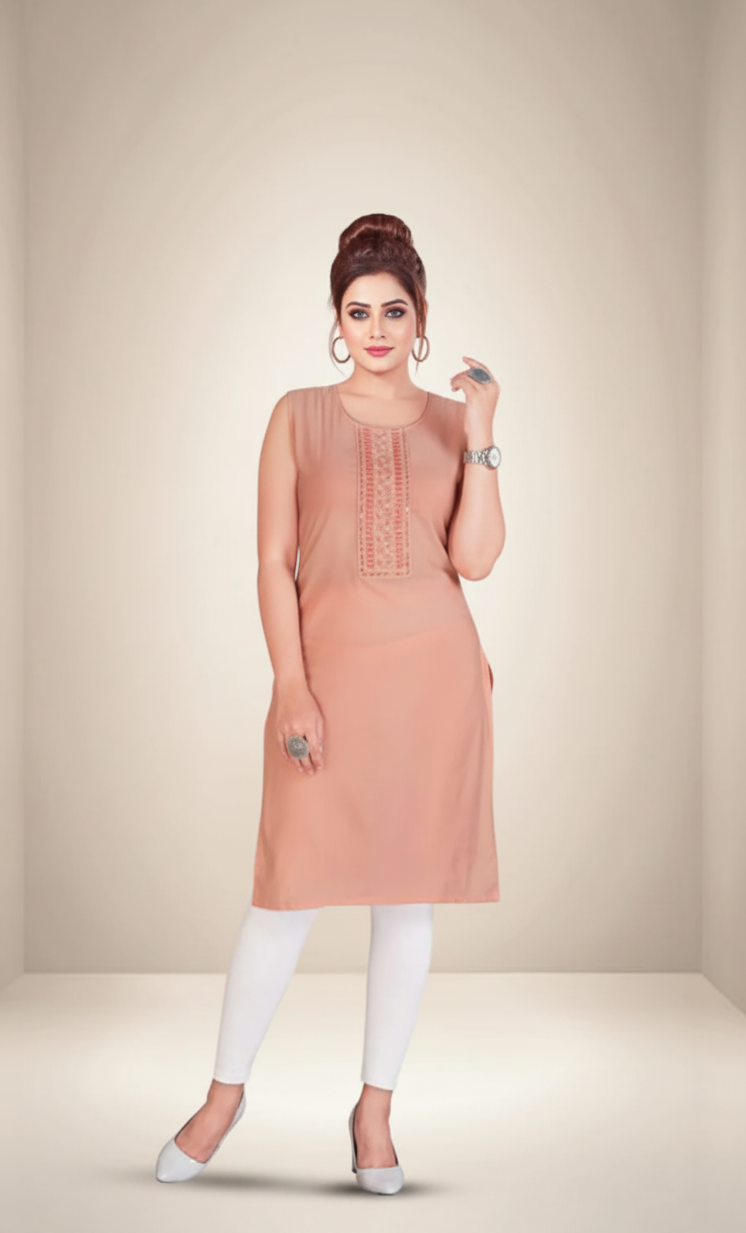 Sikha Sleeveless Cotton Kurti 1