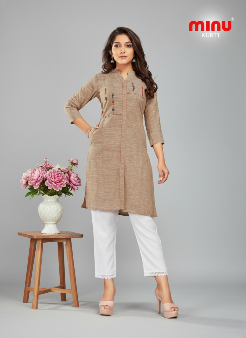 Cranberry Cotton Kurti 1001