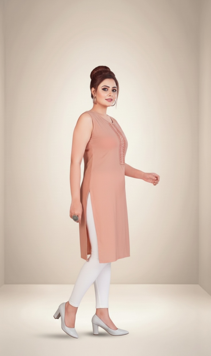 Sikha Sleeveless Cotton Kurti 1