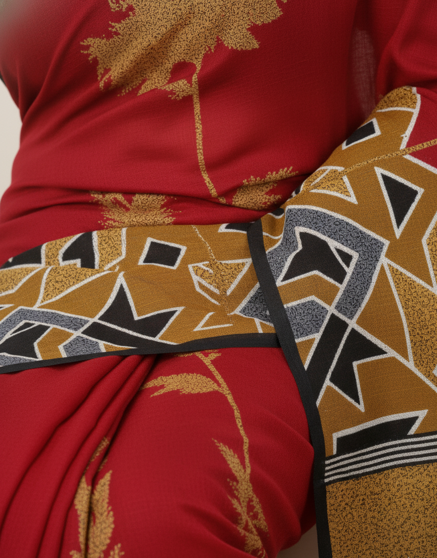 Sonar Bangla 31 Cotton Printed Saree Madder Red