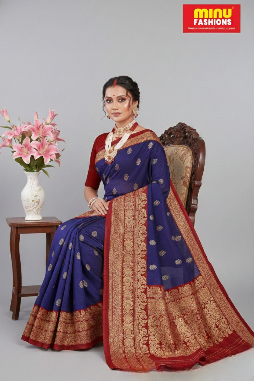 Gold Star Malai Cotton Printed Saree 4009