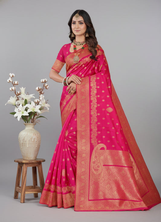 JANNAT WEDDING FANCY SAREE PINK