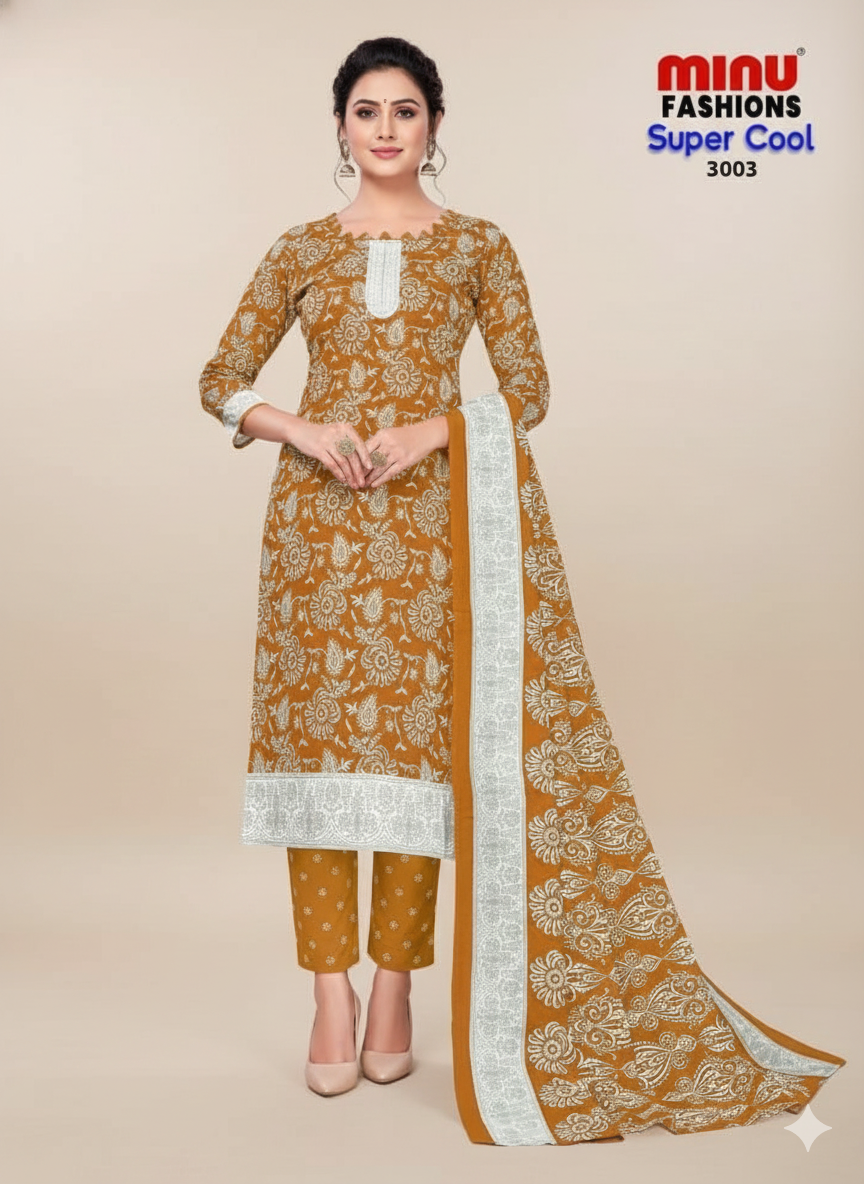 Super Cool Cotton Printed Stitched Salwar Suit XXL 3003