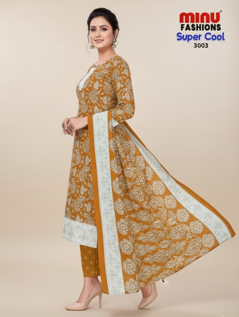 Super Cool Cotton Printed Stitched Salwar Suit XXL 3003