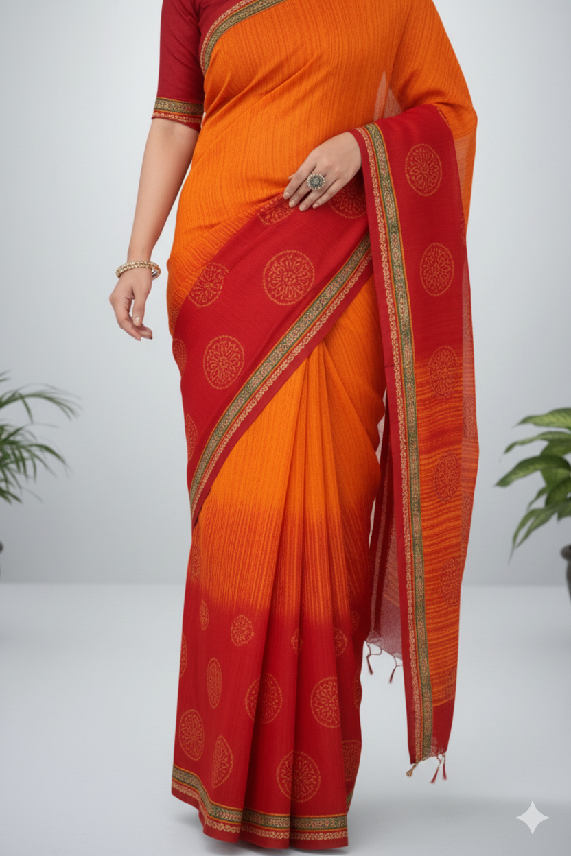 Janak Nandini Cotton Embroidery Saree 13776