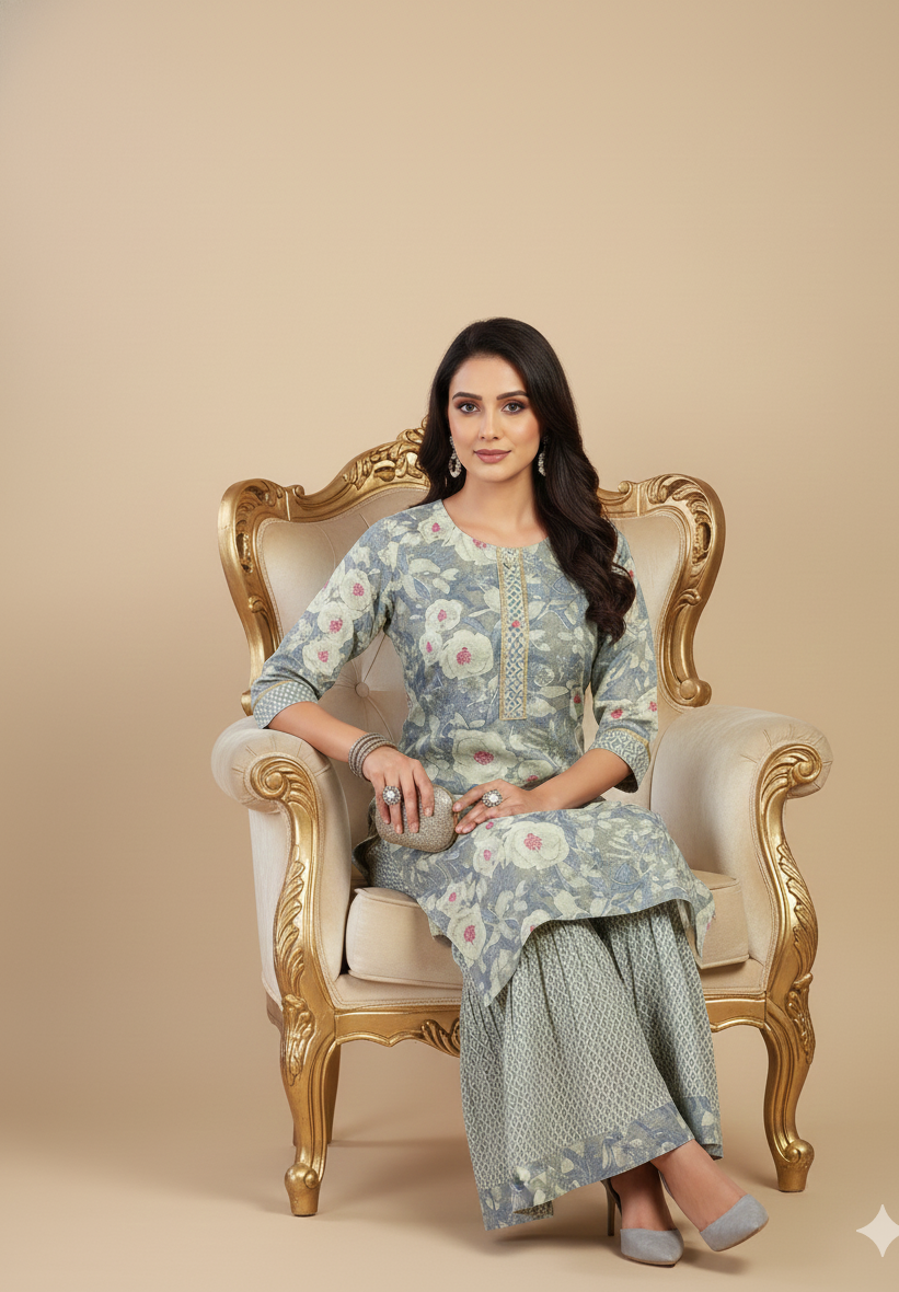 Irish Cotton Printed Kurti Set 7005