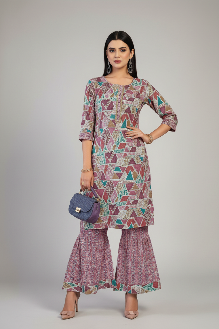 Irish Cotton Printed Kurti Set 7004