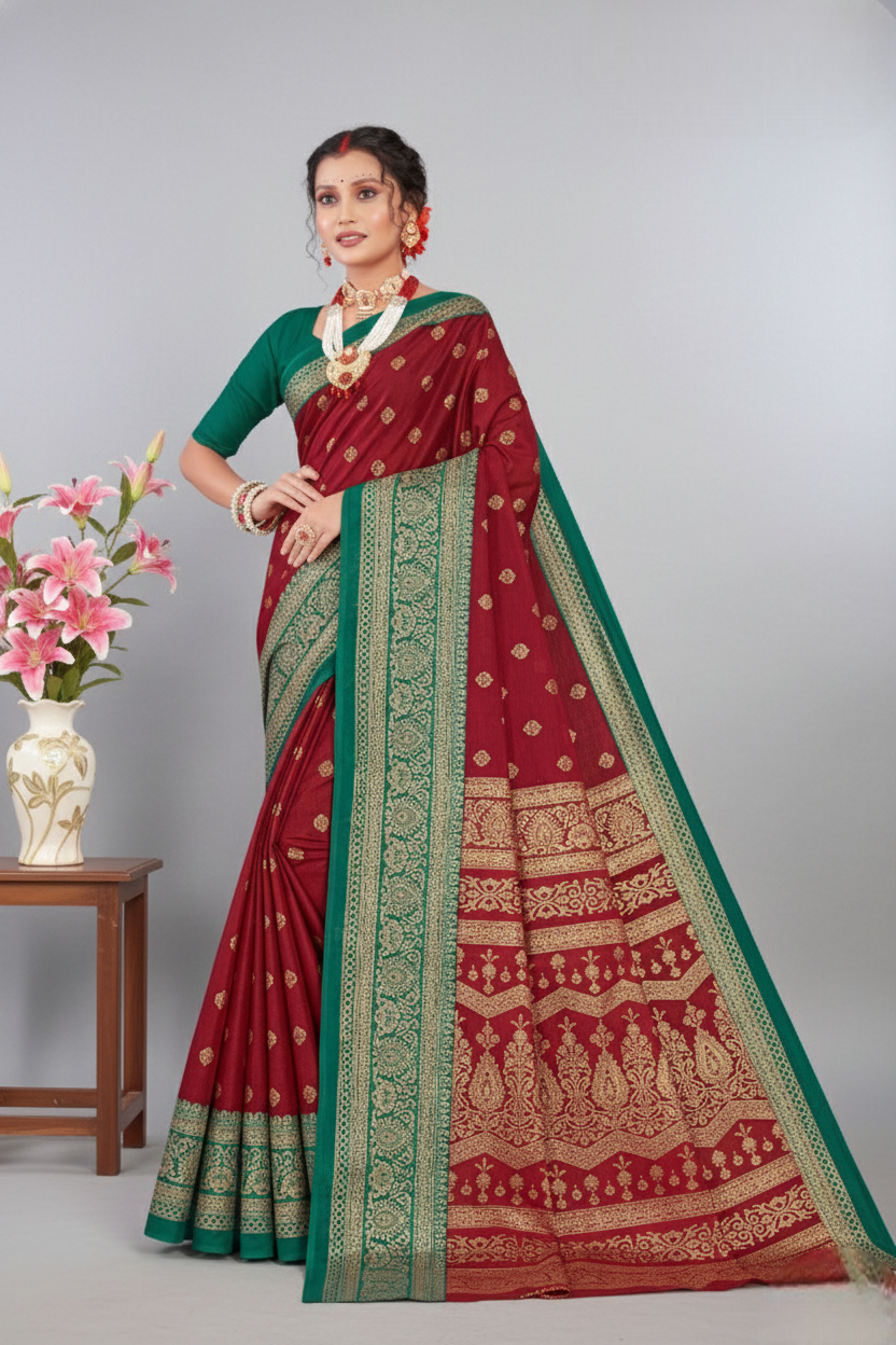 Gold Star Malai Cotton Printed Saree 4006