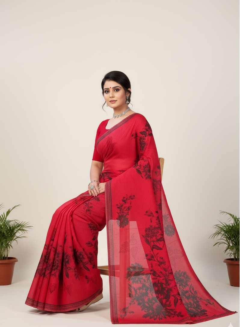 Flower Magic Cotton Printed saree 2682