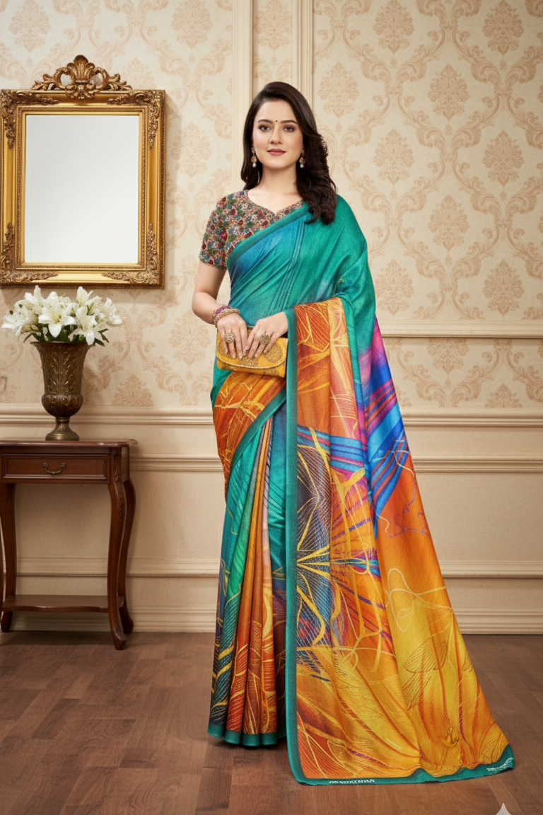 Ambarsariya Cotton Digital Printed Saree 4075