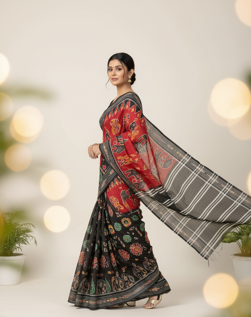 Nazma Katki Cotton Printed Saree 3122