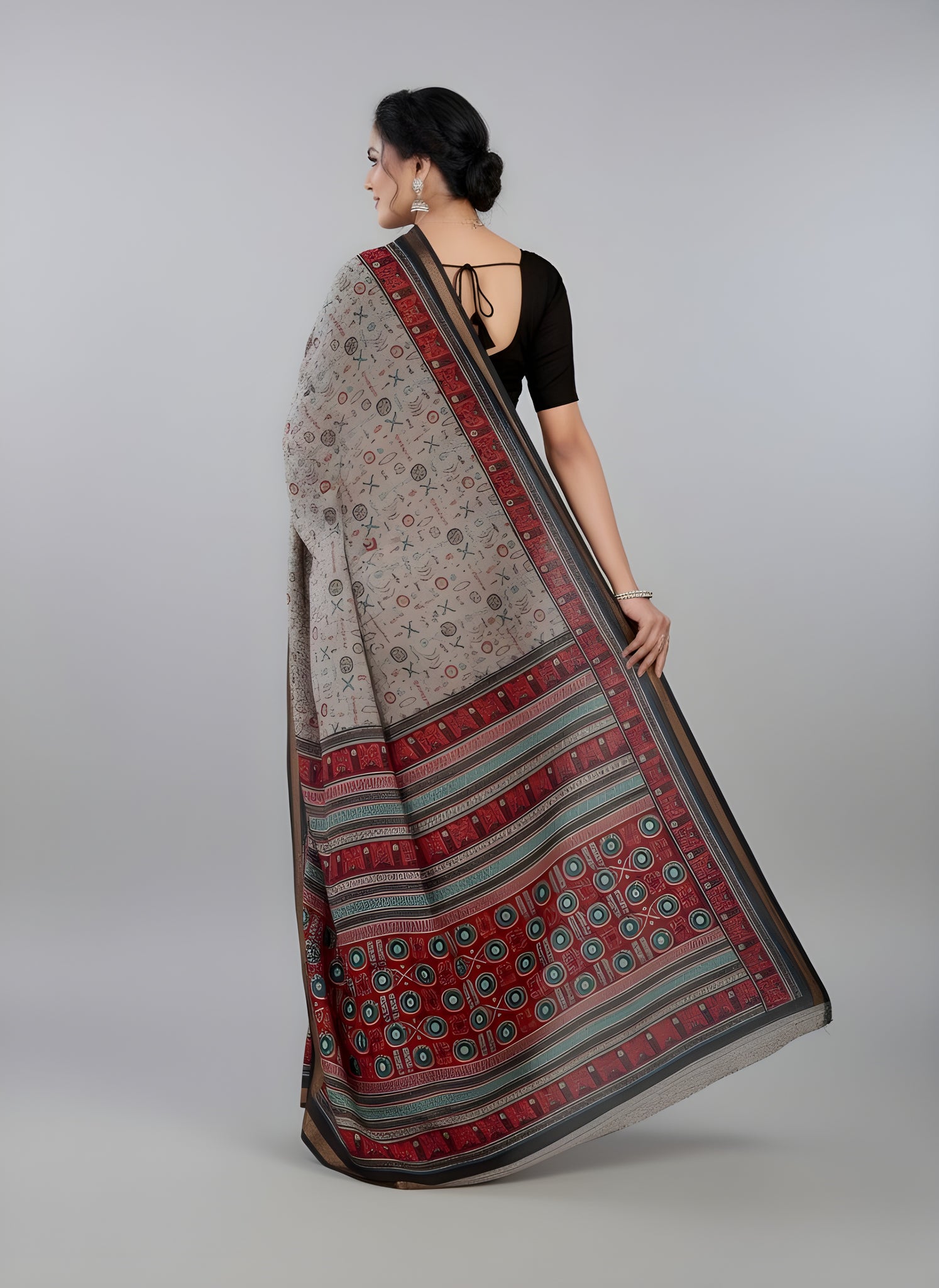 Kanishka Script Muslin Cotton Printed Saree