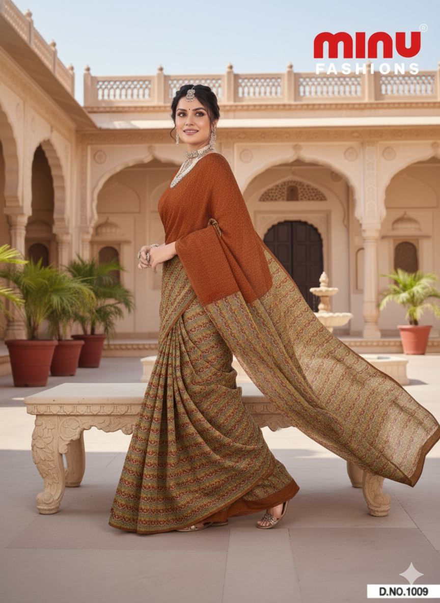 Kolkata Bridge 3 Cotton Printed Saree 1009