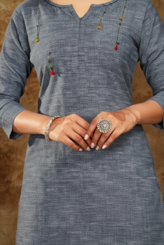 Cranberry Cotton Kurti 1007