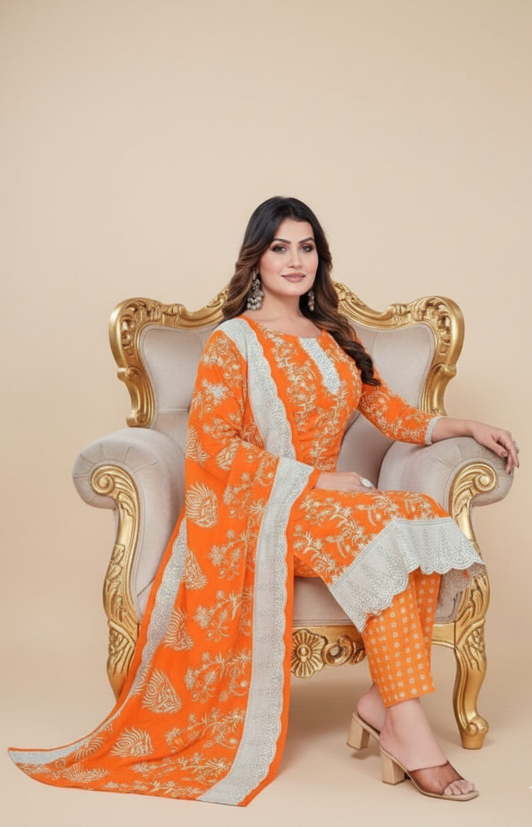 Super Cool Cotton Printed Stitched Salwar Suit XXL 3007