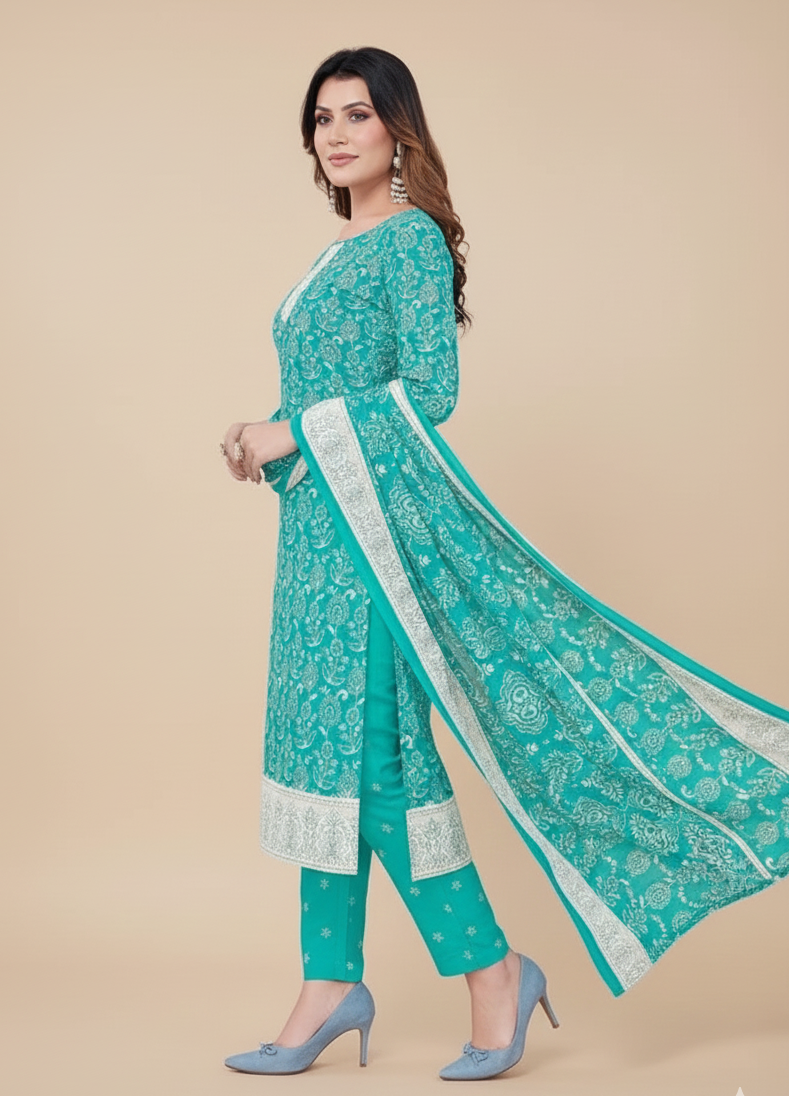 Super Cool Cotton Printed Stitched Salwar Suit XXL 3002