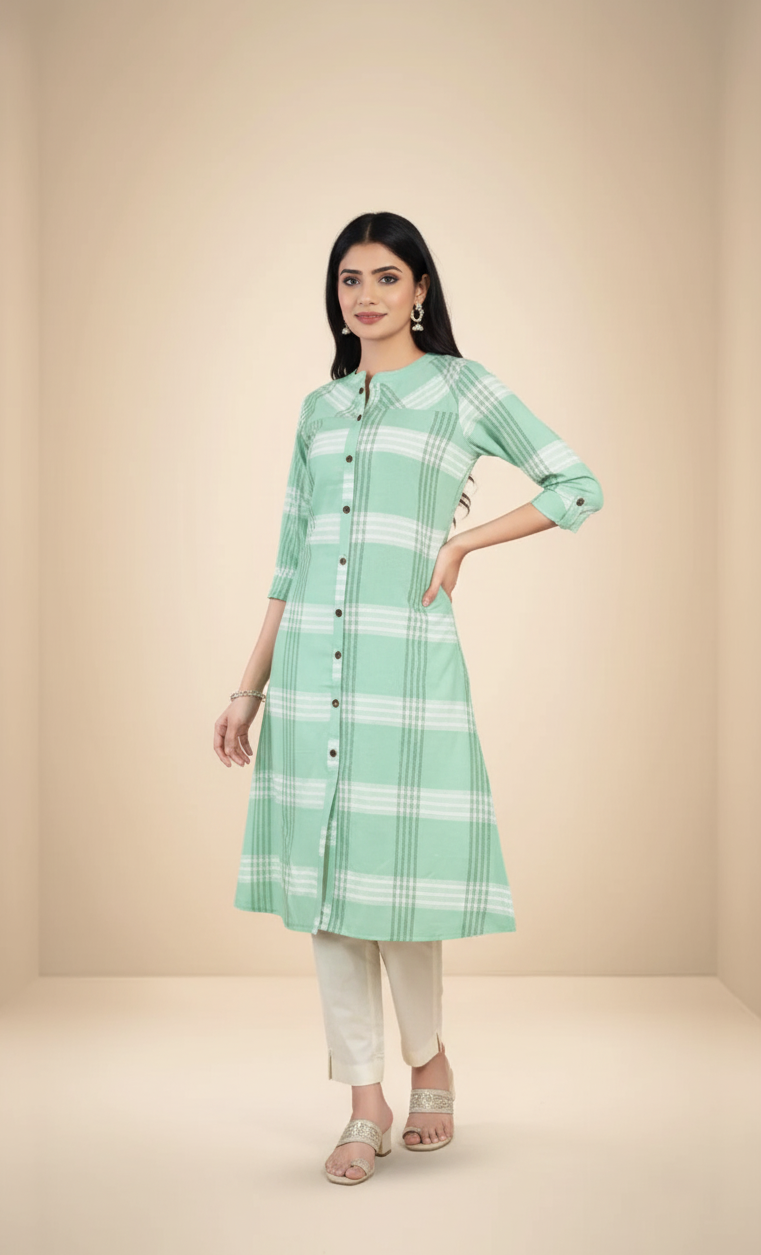 Eva Cotton Printed Long Kurti 1006