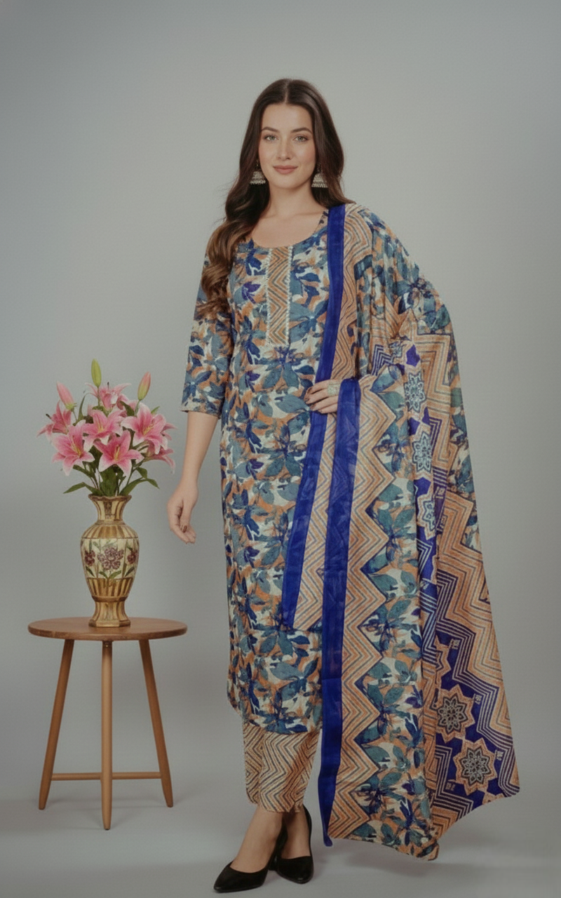 Vasundhara Cotton Printed Stitched Salwar Suit XXXL 1002