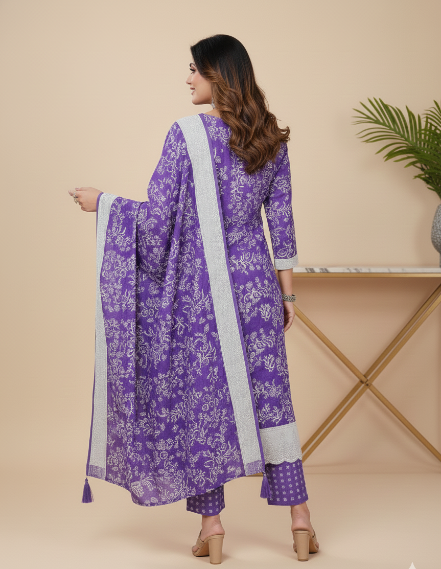 Super Cool Cotton Printed Stitched Salwar Suit XXL 3009