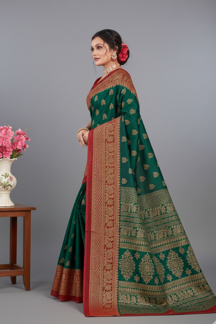 Gold Star Malai Cotton Printed Saree 4005