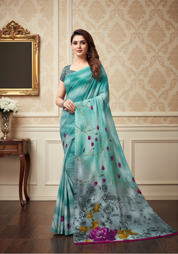Ambarsariya Cotton Digital Printed Saree 4045