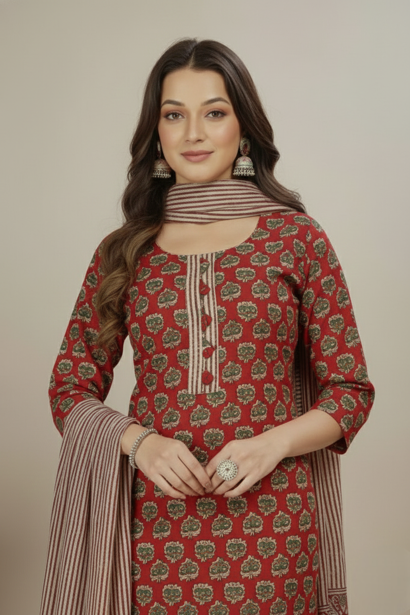 Vasundhara Cotton Printed Stitched Salwar Suit XXXL 1001