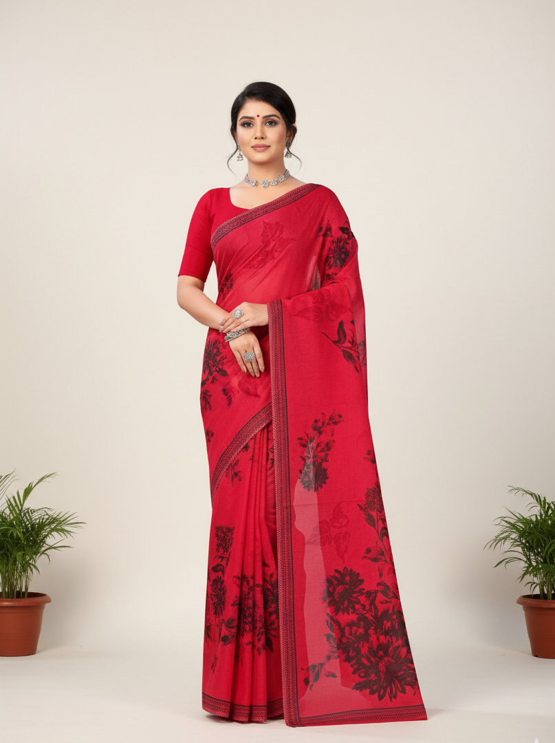 Flower Magic Cotton Printed saree 2682