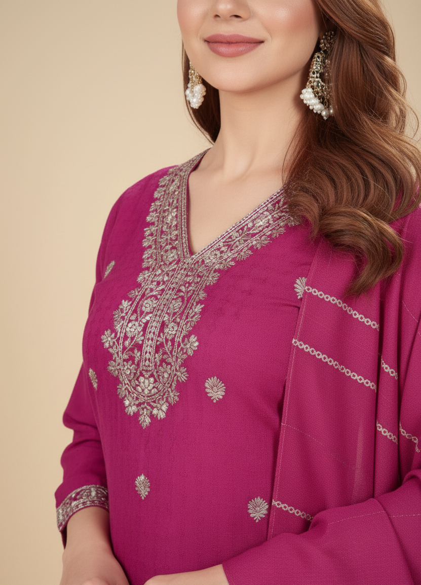 Abhilasha Cotton Printed Stitched Salwar Suit Purple