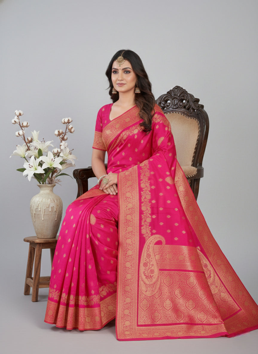 JANNAT WEDDING FANCY SAREE PINK
