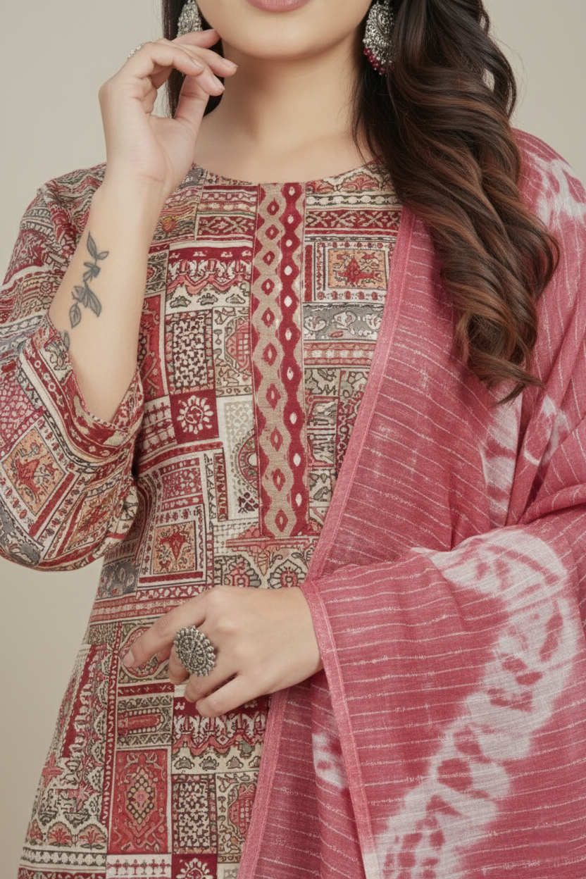 Flora Cotton Printed Stitched Salwar Suit XXL 3006