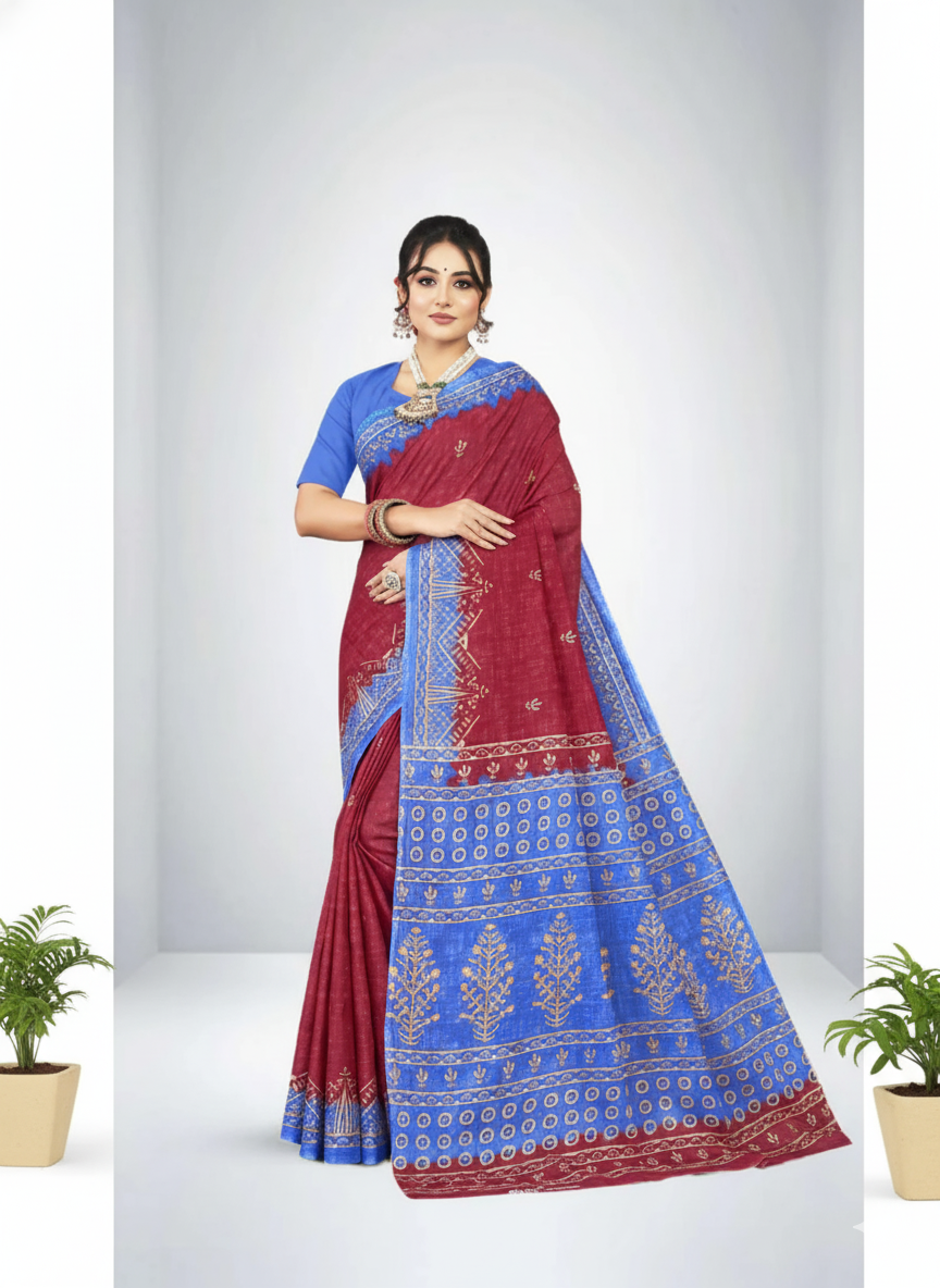 Prativa Batik Cotton Printed Saree