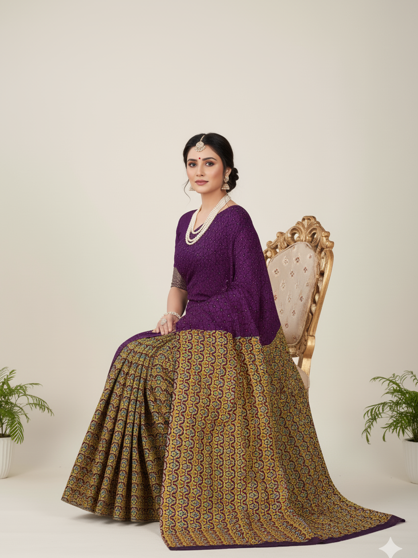 Kolkata Bridge 3 Cotton Printed Saree 1008