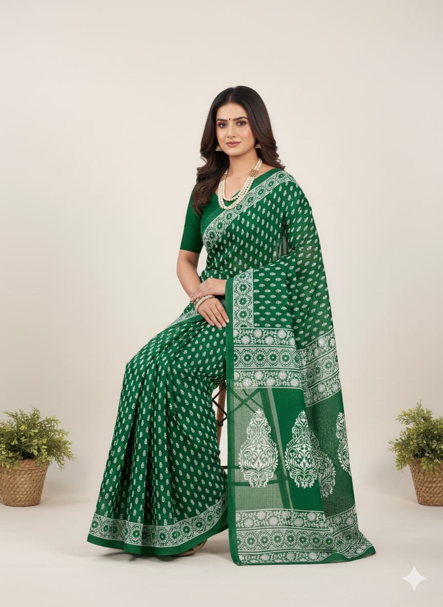Madhurima Cotton Printed Saree 1005
