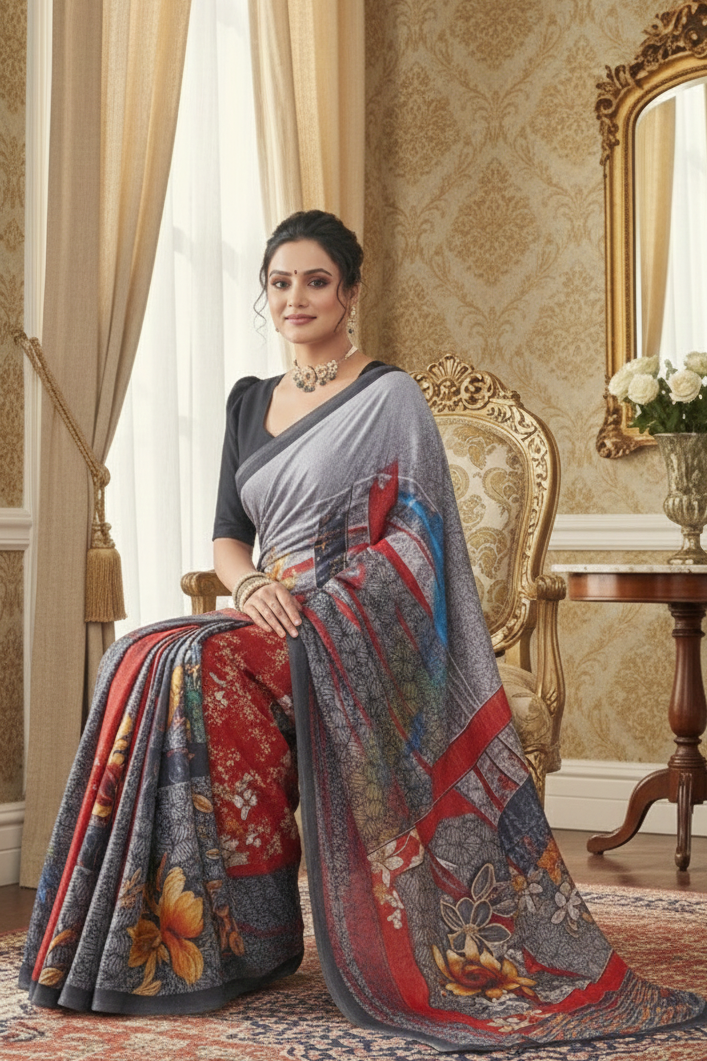 Ambarsariya Cotton Digital Printed Saree 4120