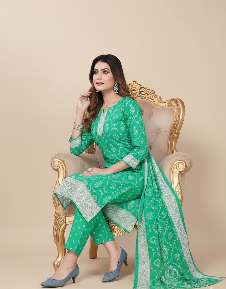 Super Cool Cotton Printed Stitched Salwar Suit XXL 3005