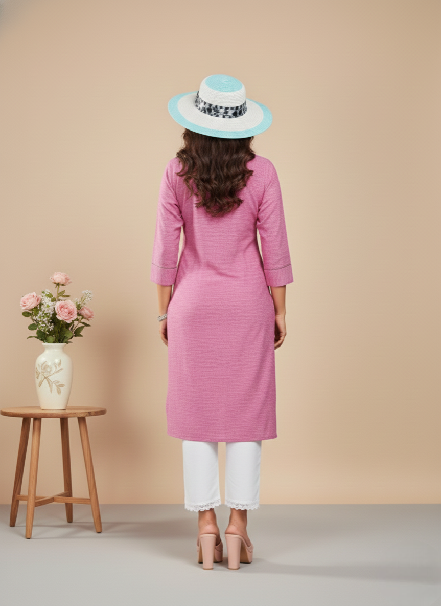 Cranberry Cotton Kurti 1004