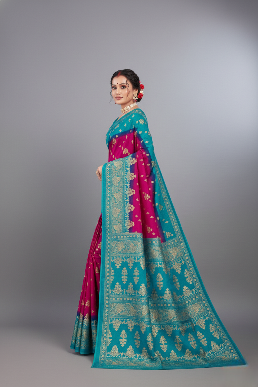 Gold Star Malai Cotton Printed Saree 2967