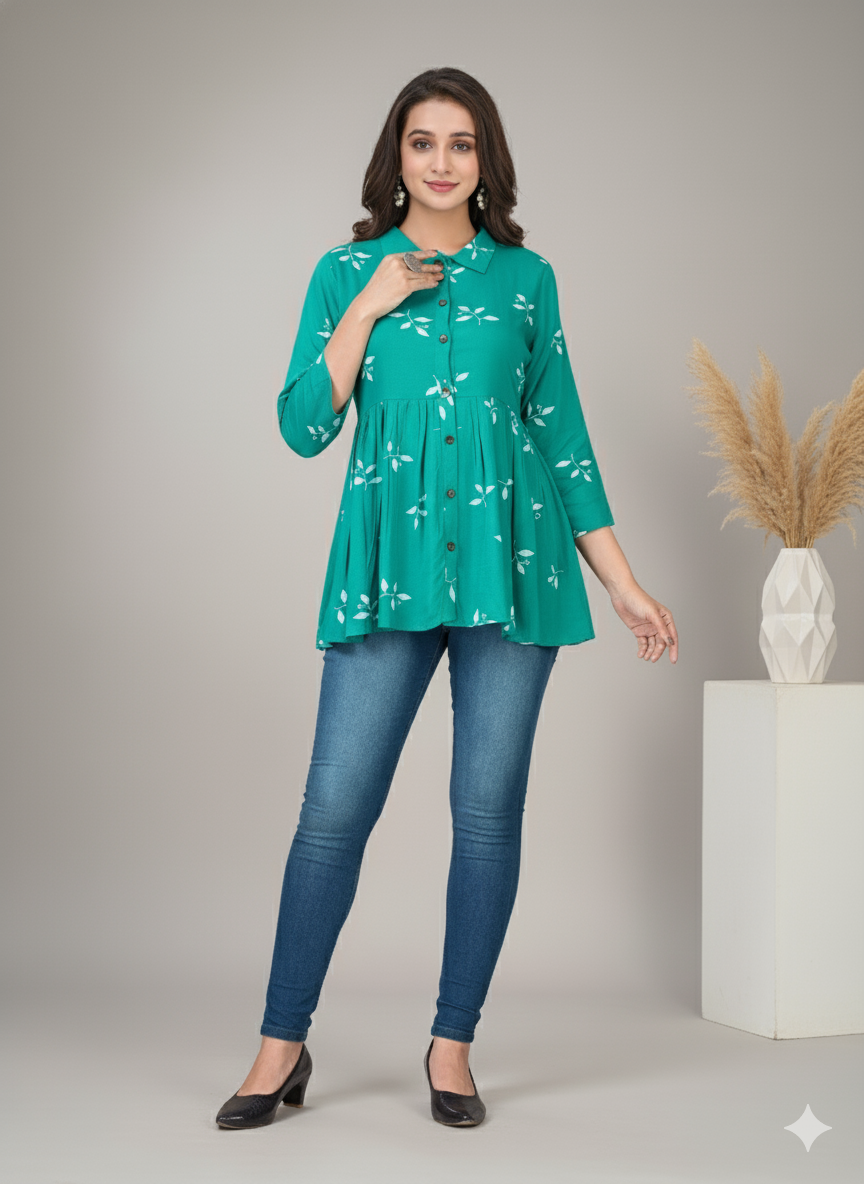 Anna Cotton Printed Short Kurti