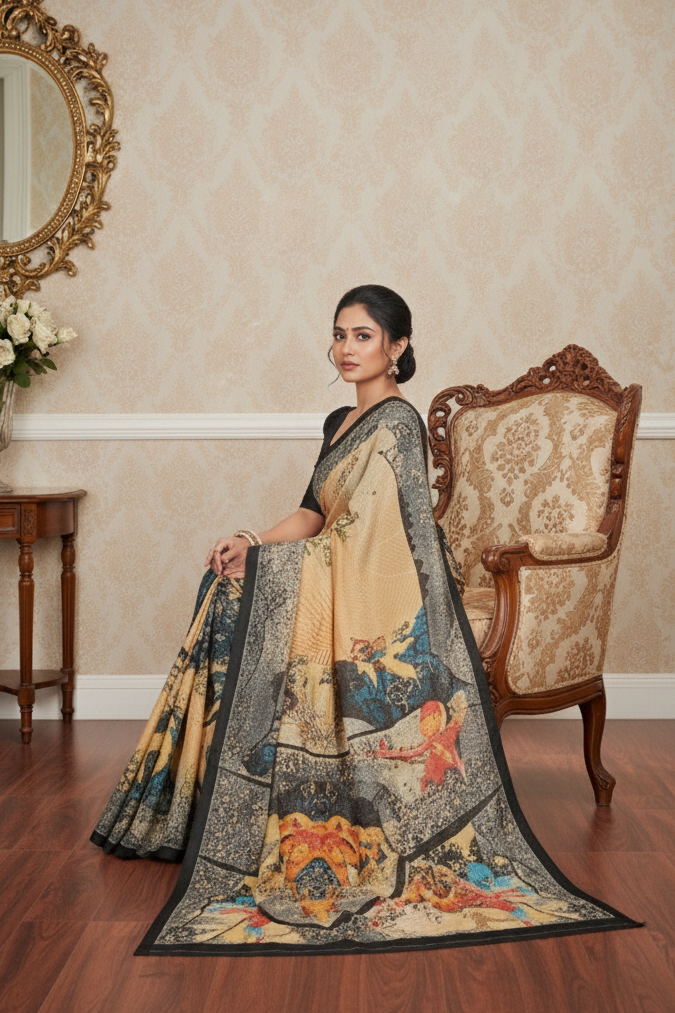 Ambarsariya Cotton Digital Printed Saree 4123