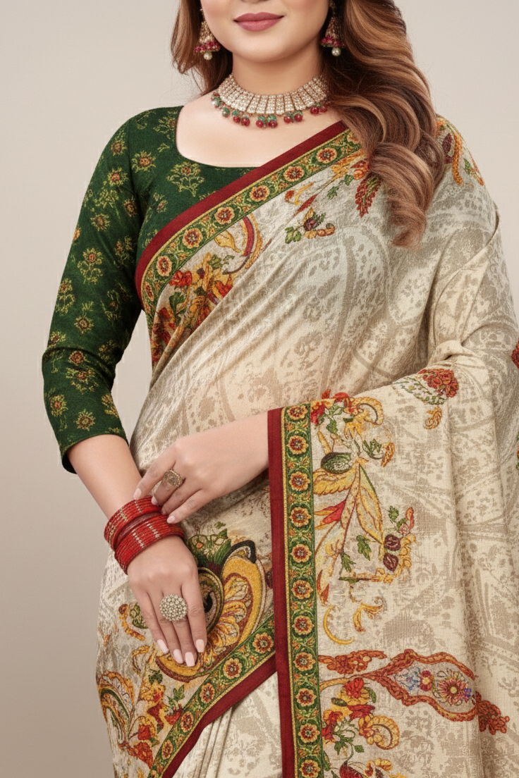 Bangalore Silk Premium Muslin Cotton Saree 4162