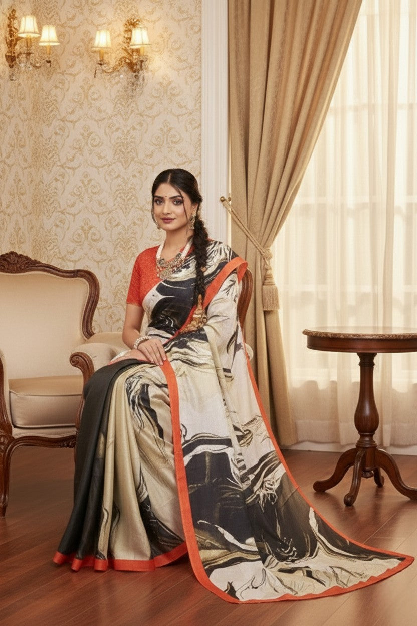 Ambarsariya Cotton Digital Printed Saree 4064