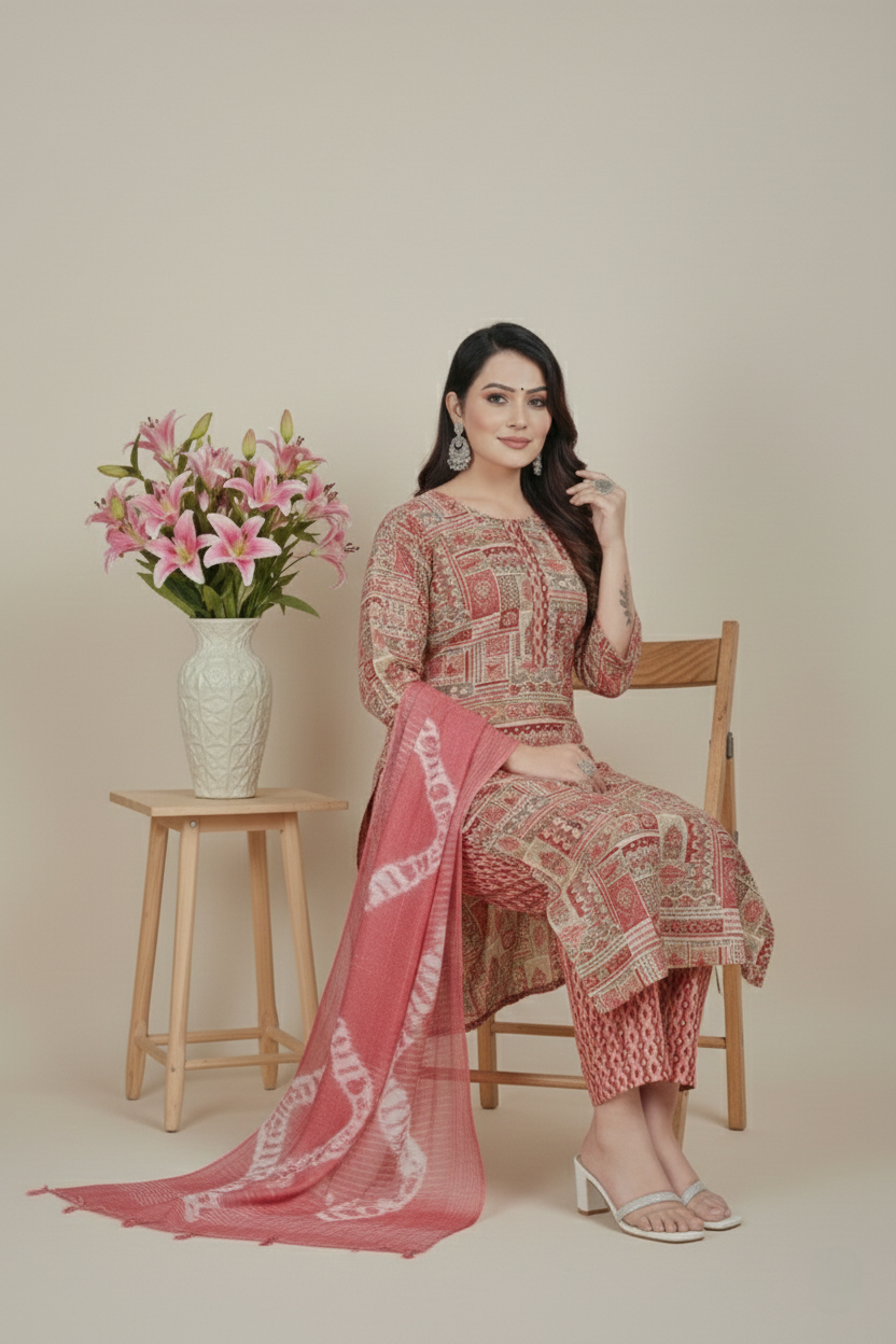 Flora Cotton Printed Stitched Salwar Suit XXL 3006