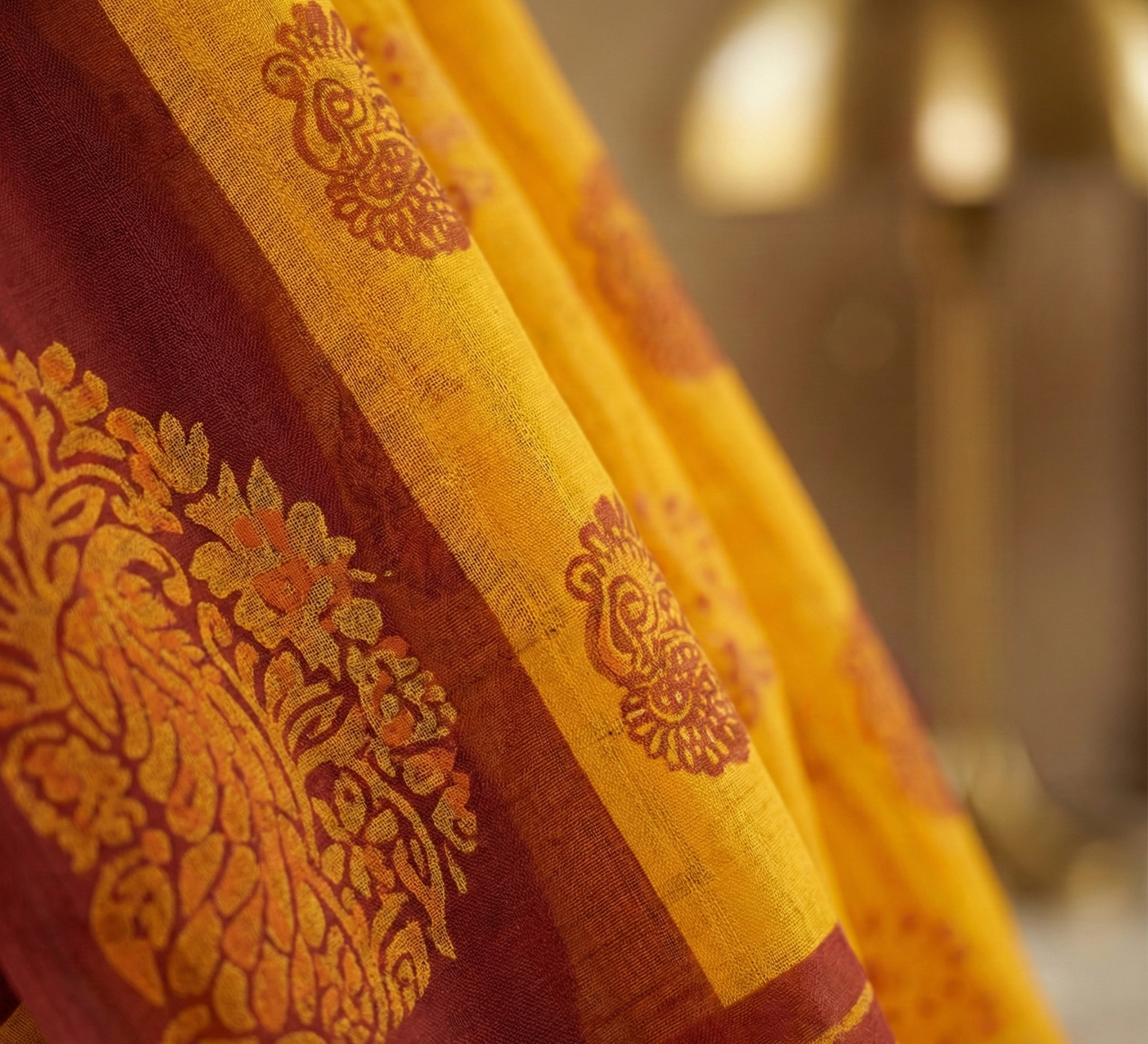 Monica Yellow & Red Traditional Saree
